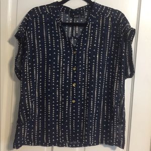 Button down a.n.a. blouse with Gold Detailing